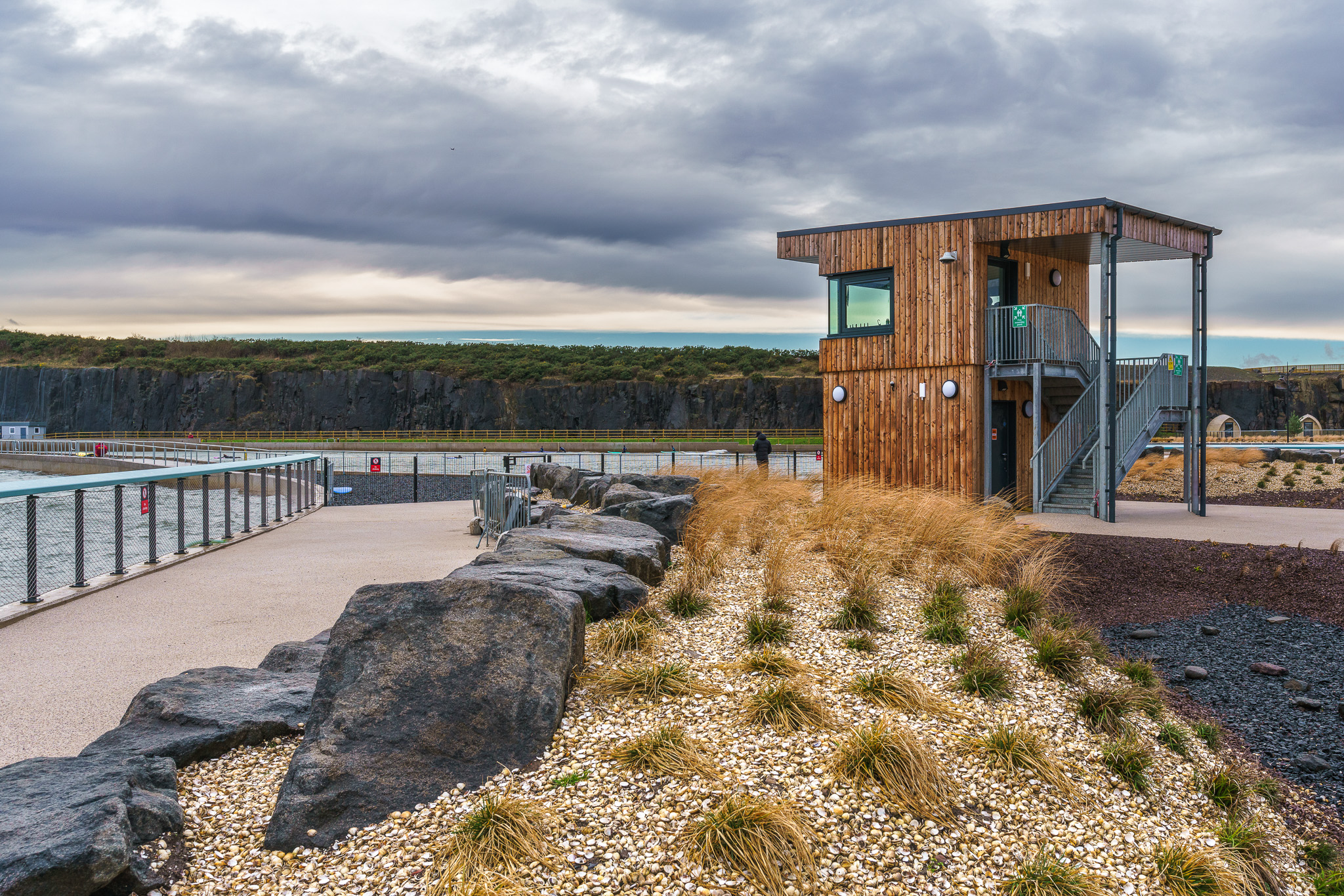 Control tower overlooking the cove